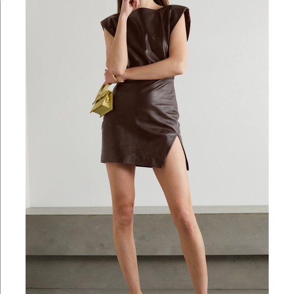 Zeynep Arçay brown leather dress, 2 - Picture 1 of 7